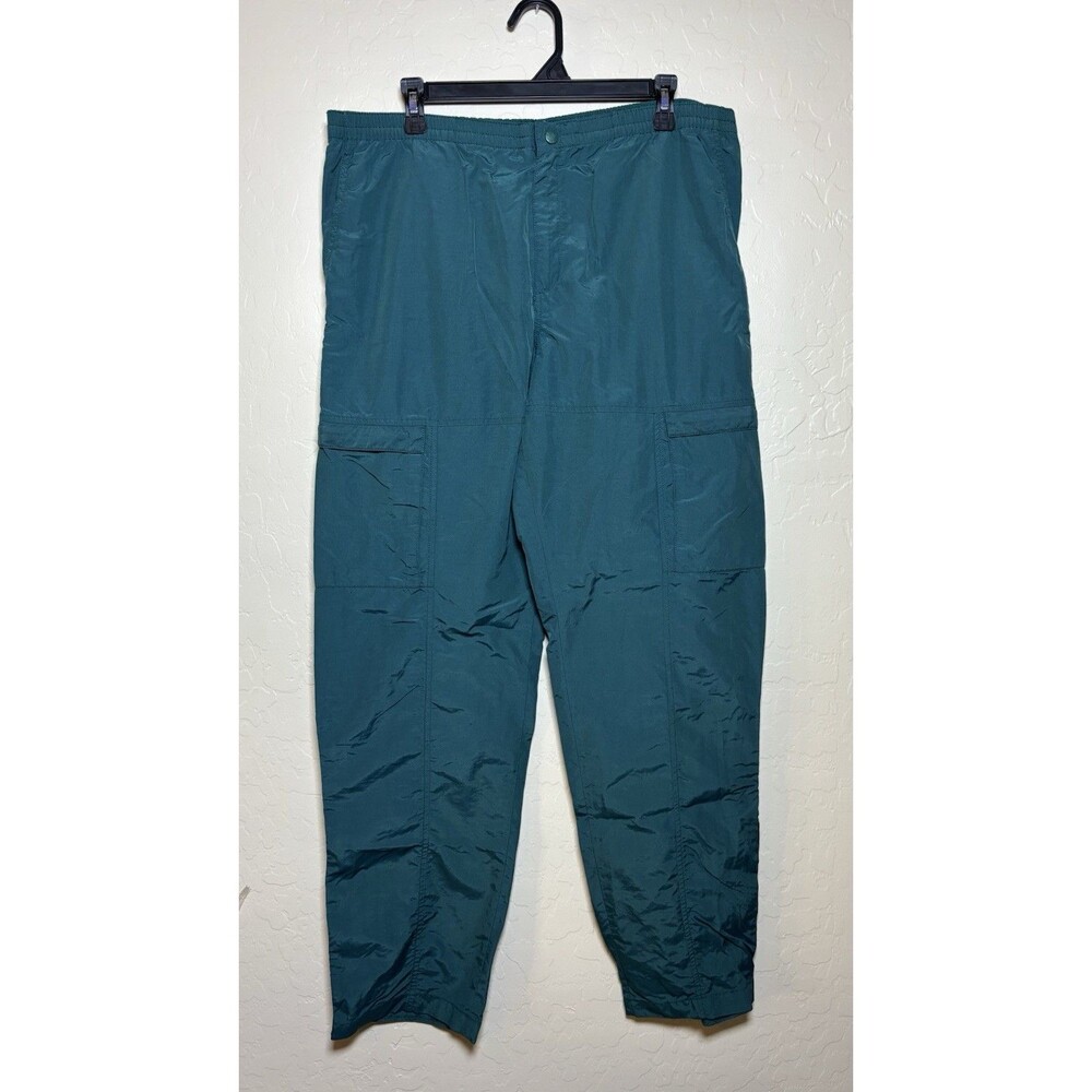 Vintage 90s Sierra Designs Nylon Cargo Pants Large Teal Zip Ankle Gorpcore